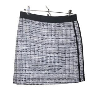 Karl Lagerfeld Paris Women's Sz 6 Tweed Side-Stripe Skirt(1873)